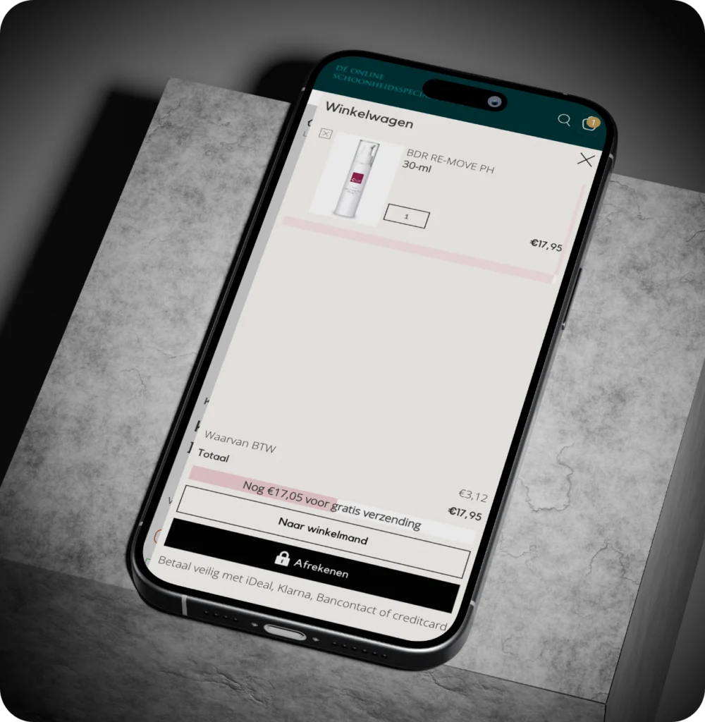 De Online Schoonheidsspecialiste webshop mockup