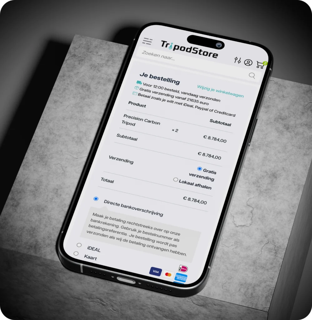 Tripodstore — websitebeeld 5